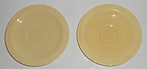 Vernon Kilns Pottery Coronado Yellow Pair Saucers