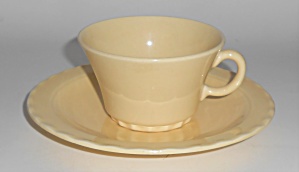 Vernon Kilns Pottery Coronado Yellow Cup & Saucer Set