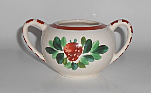 Bauer Pottery Strawberry Decorated Motto Sugar Bowl