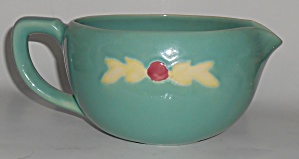 Coors Pottery Rosebud Green Medium Handled Batter Bowl