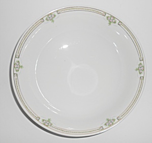 Weimar Porcelain China Green Laurel & Swags W/pink Rose