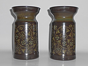 Franciscan Pottery Madeira Pair Candlestick Holders