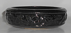 American Art Pottery Black Low Floral Bowl