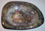 Click to view larger image of SASCHA BRASTOFF POTTERY LARGE VILLAGE DECORATED ASHTRAY (Image1)