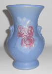 Click to view larger image of Brush McCoy Pottery Blue W/Floral Decoration #741 Vase! (Image2)