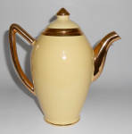 Click to view larger image of Santa Anita Pottery Yellow W/Gold Demi Coffeepot! (Image1)
