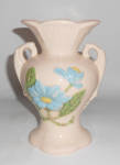 Click to view larger image of Hull Pottery Classic Pink W/Blue 2 Handle Vase! (Image1)