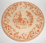 Click to view larger image of Wallace Restaurant China Brown Ye Olde Mill Chop Plate! (Image1)