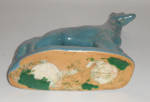 Click to view larger image of Rosemeade Pottery Wolfhound Green Bookend! MINT! (Image3)