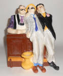 Click to view larger image of Brayton Laguna Pottery 3-Men Gay Nineties Bar Singers! (Image1)