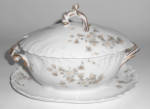 Click to view larger image of Chas Field Haviland Limoges Grey Daisy Gravy Bowl W/Lid (Image3)