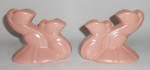 Click to view larger image of Bauer Pottery Cal-Art Pair Ray Murray Pink Candlesticks (Image1)