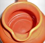 Click to view larger image of Bauer Art Pottery Matt Carlton Orange Squat Pitcher (Image6)