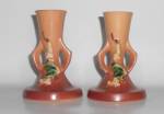 Click to view larger image of Roseville Pottery Snowberry Pair Candlestick Holders (Image2)