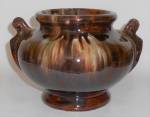 Click here to enlarge image and see more about item 31052: Brush McCoy Pottery Brown Onyx Handled Urn Vase 4