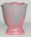 Click here to enlarge image and see more about item 32896: Camark Art Pottery Green Over Mauve Drip #432 Vase