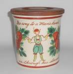 Bauer Pottery Strawberry Decorated Motto Jar W/Lid MINT