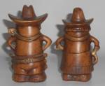 Click to view larger image of Treasure Craft Pottery Cowboy / Cowgirl Salt & Pepper  (Image2)