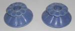 Click to view larger image of American Art Pottery Pr Frosted Blue Candlestick Holder (Image1)