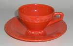 Vernon Kilns Pottery Coronado Orange Cup & Saucer Set