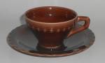 Click to view larger image of Vernon Kilns Pottery Coronado Brown Cup & Saucer  (Image1)