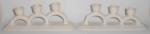 Click to view larger image of Pacific Pottery Matte White Pair Triple Candlesticks (Image1)