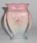 Click to view larger image of Hull Art Pottery #405 Iris 4-3/4" Twin Handle Vase (Image1)