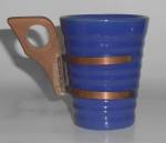 Click to view larger image of Bauer Pottery Ring Ware 6 Oz Cobalt Tumbler w/Handle (Image1)