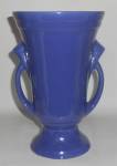 Vintage American Pottery Twin Handle Cobalt 10'' Vase