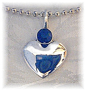 Silvertone 24 Inch Chain With Heart Pendan