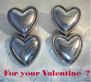 ZINA Beverley Hills Sterling Silver Double Heart Clips (Image1)