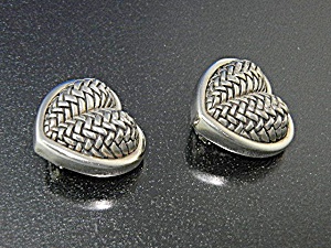 KIESELSTEIN Cord Heart Sterling Silver Earrings Clip (Image1)