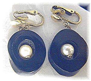  Lucite 6mm Cultured Pearl Clip Earrings (Image1)