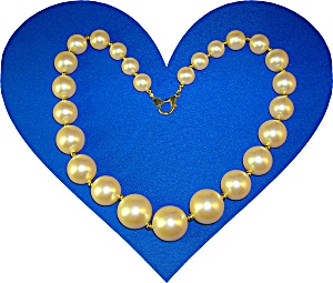 Graduated  Faux Pearl Gold Bead  Necklace (Image1)