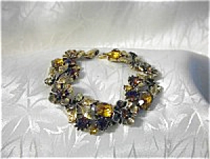 Vintage Foil Back Amber Citrine Stone Bracele