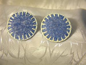 Signed Don Lm Denhim Look Earrings . . . .