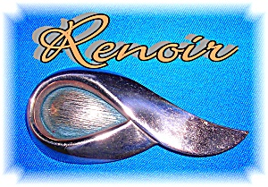 Signed 3 Inch  RENOIR Copper Scrolled  Brooch (Image1)