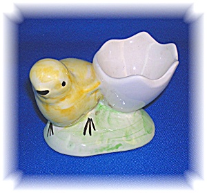 Ceramic Egg Cup Baby Chick Artist Signed