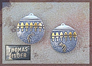 Tommy Singer Sterling Silver Gold Clip  Earrings  (Image1)
