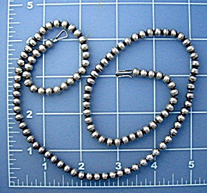 Native American Sterling Silver 6mm Bead Necklace (Image1)