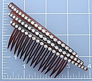 Lucite Rhinestone Studded Hair Comb