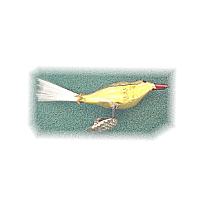 Antique 50s Hand Blown Glass Christmas Clip On Bird (Image1)