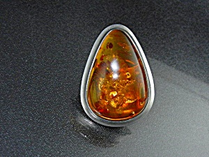 Baltic Amber Golden  Honey  Pear Shape Ring (Image1)