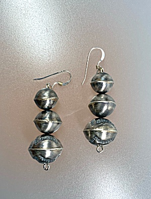 Navajo Pearls Sterling Silver Hook Earrings