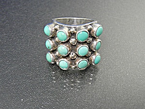 Ex Ex Sterling Silver And Turquoise Ring Claudia Aguadi