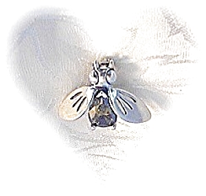 Sterling Silver & Peridot Bee Pin
