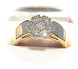 14k Yellow Gold & Diamond Ring Size 10