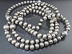 Navajo Pearls Sterling Silver Necklace 38 inches (Image1)