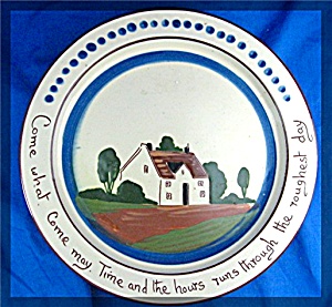 Torquay Pottery Motto Plate Come What Come May (Image1)