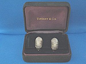 Tiffany Sterling Silver Clip Earrings Original Box